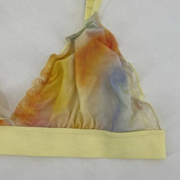 DIANE VON FURSTENBERG For Target Size M Bralette Yellow Lace Ruffles - Picture 4 of 11